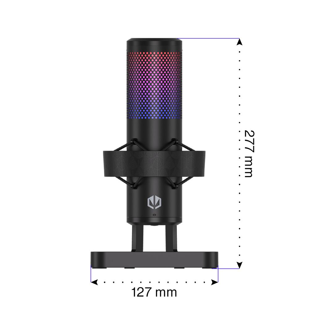 ENDORFY AXIS Streaming USB Mikrofon Schwarz mit Gain Regler und Kopfhöreranschluss