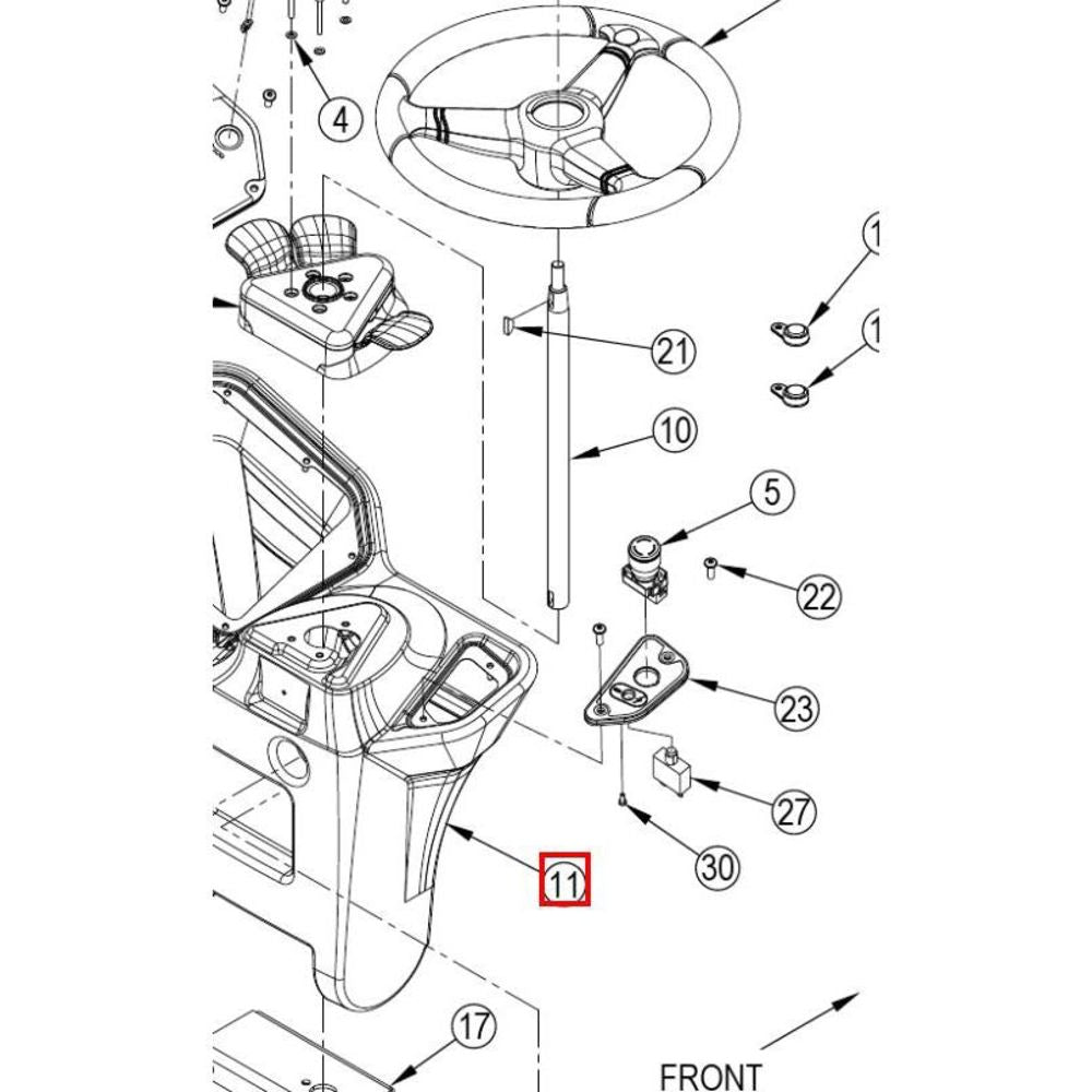 Nilfisk Original 56116312 Geschlossene Lenksäule oben Ersatzteil
