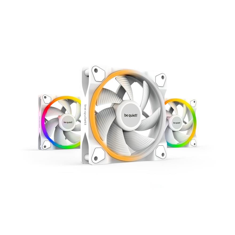 be quiet! Light Wings White 120mm PWM 3er Pack 4-pin Gehäuselüfter Weiß mit ARGB-Beleuchtung