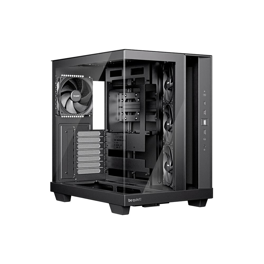 be quiet! Light Base 500 Black PC-Gehäuse vollständig verglaste Front und Seitenfenster Show Case
