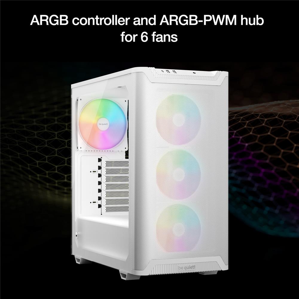 be quiet! Pure Base 501 LX White PC Gehäuse mit ARGB Lüftern