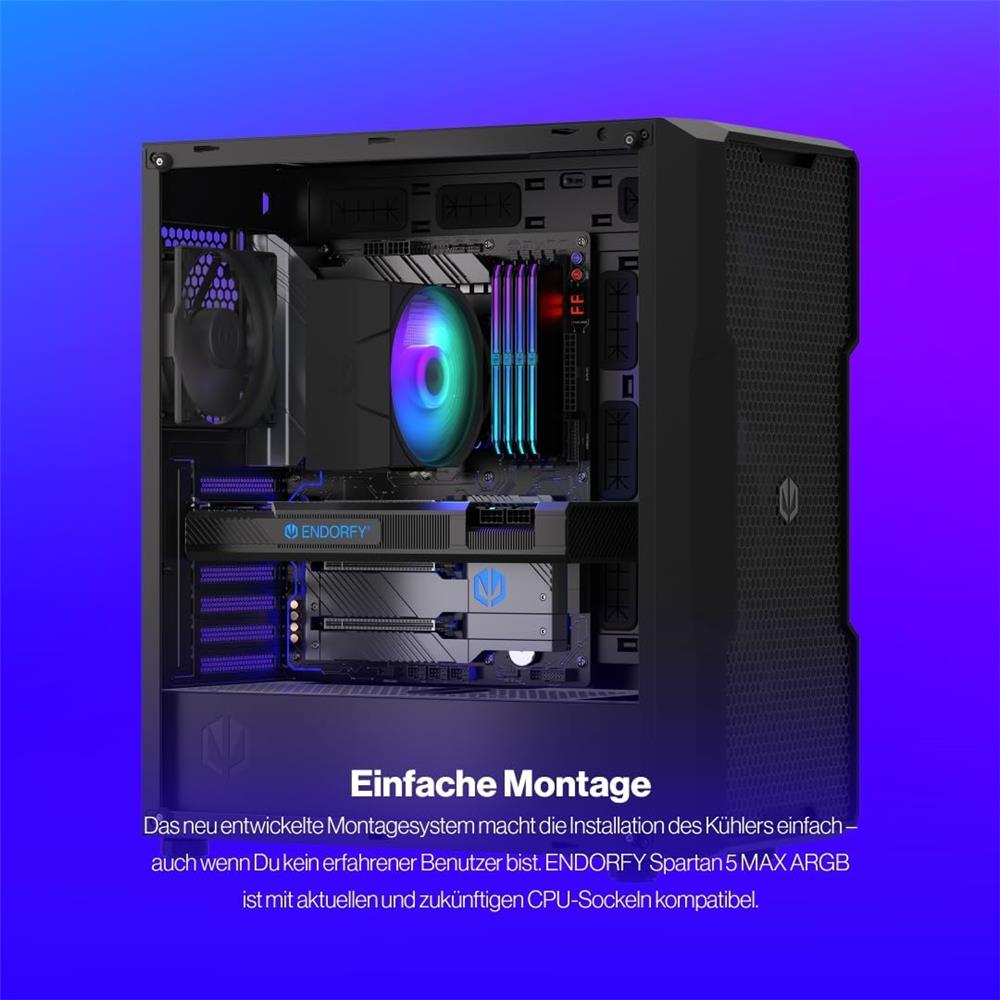 ENDORFY Spartan 5 MAX ARGB CPU-Kühler, Beleuchtet, inklusive Wärmeleitpaste | EY3A004