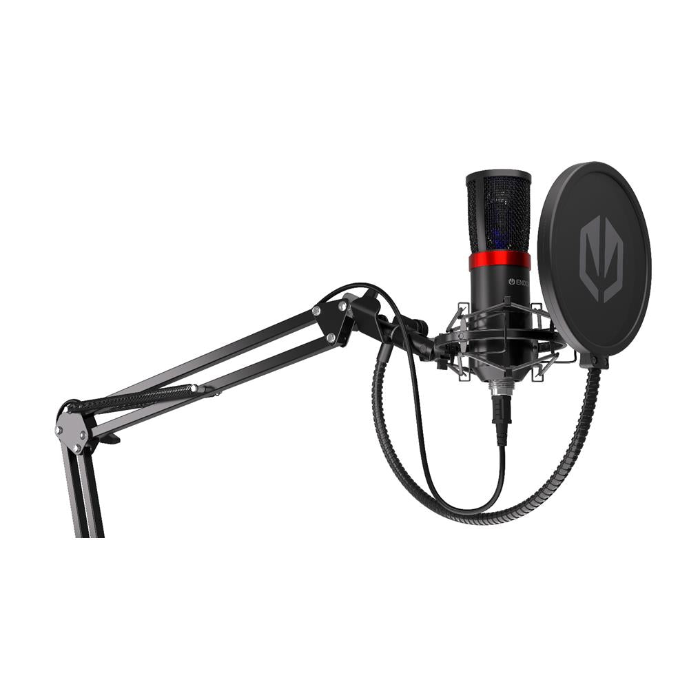 ENDORFY Solum Streaming USB Mikrofon Schwarz mit Anti Shock Montage
