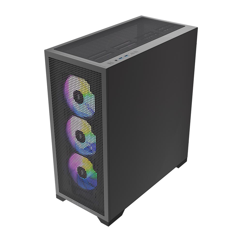 Silentware Core 100 A-RGB Black – Midi Tower mit Mesh-Front, Glas-Seitenfenster & 4 PWM RGB Lüftern
