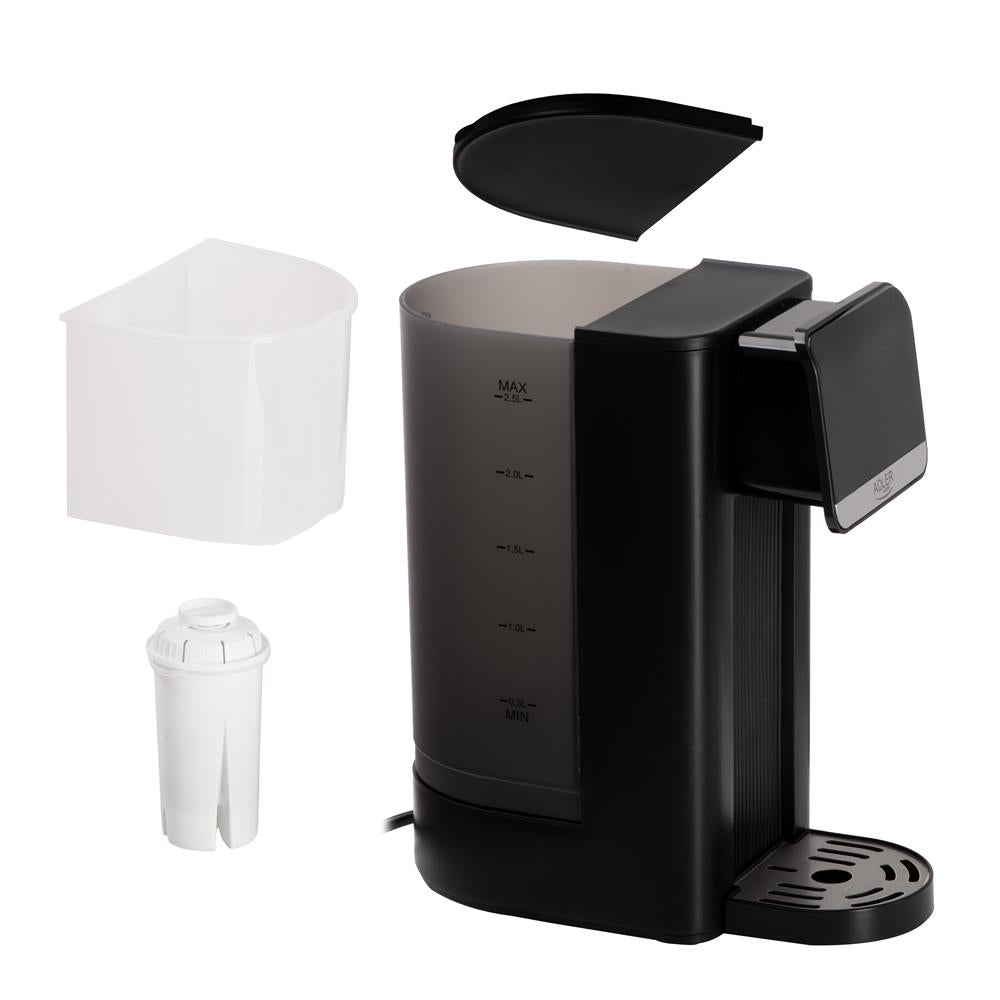 Adler AD 1357 Heißwasserspender Schwarz 2,5L 2600W Touch LCD Filter