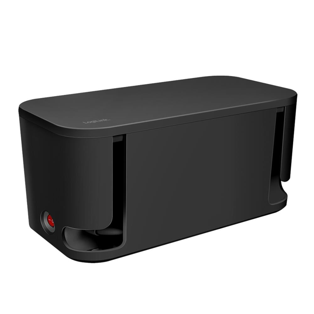 LogiLink Kabelbox mit 5 fach Steckdosenleiste und 3 USB Schwarz