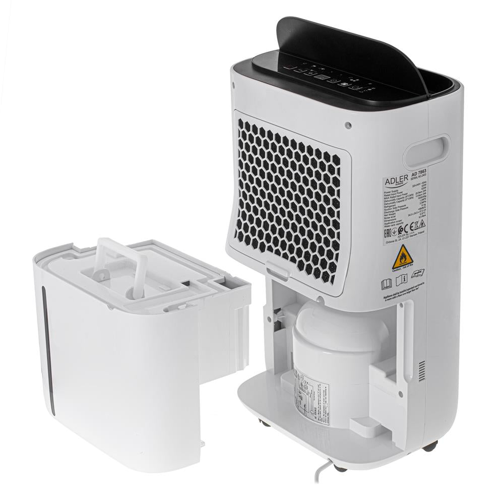 Adler AD 7863 2-in1 Luftentfeuchter Luftreiniger elektrisch LED Kompressor weiß