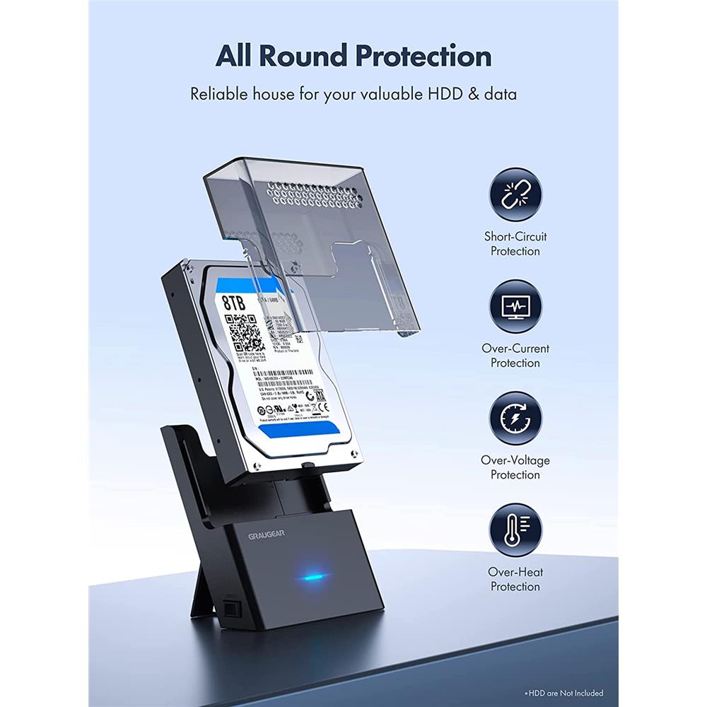 GRAUGEAR Festplatten Dockingstation G3502 AC für 2,5 und 3,5 Zoll HDD SSD