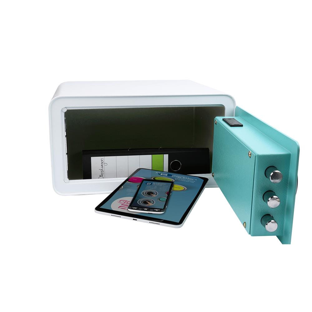 Olympia Tresor GOsafe 2.0 120FP 16 Liter Blau mit Fingerabdruck