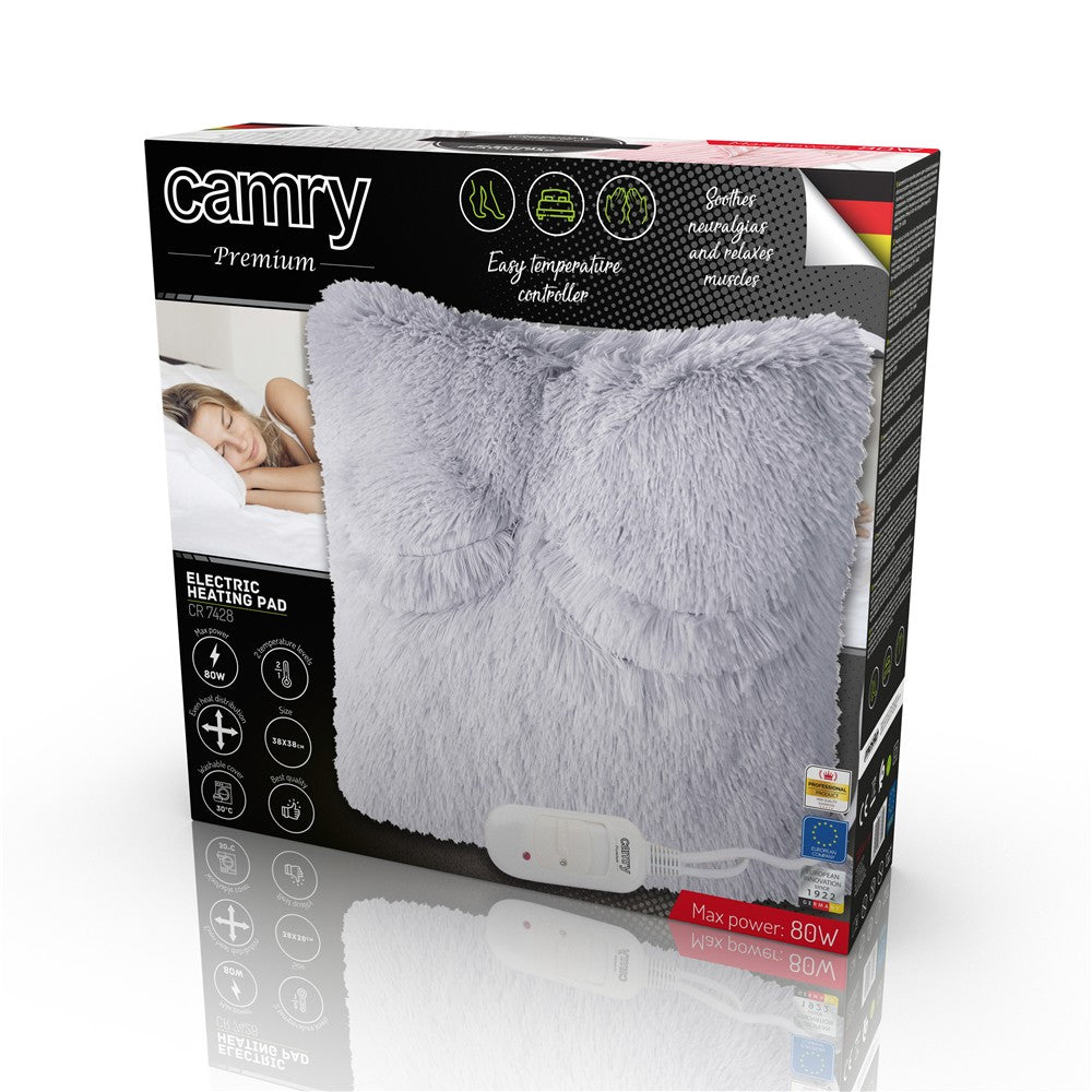 Camry CR 7428 Heizkissen elektrisch 38 x 38 cm, Grau