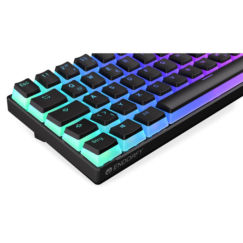 ENDORFY Thock Compact Wireless DE Kailh Box Red Pudding, Tastatur, Schwarz, Beleuchtet, kabellos, DE-Layout