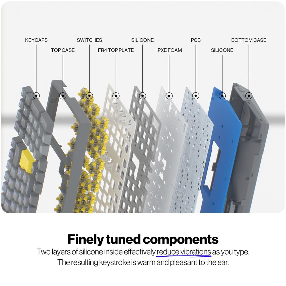 ENDORFY EY5D034 - Celeris 1800 DE, kabellose Tastatur mit 1800 Layout, QWERTZ, BT, Grau