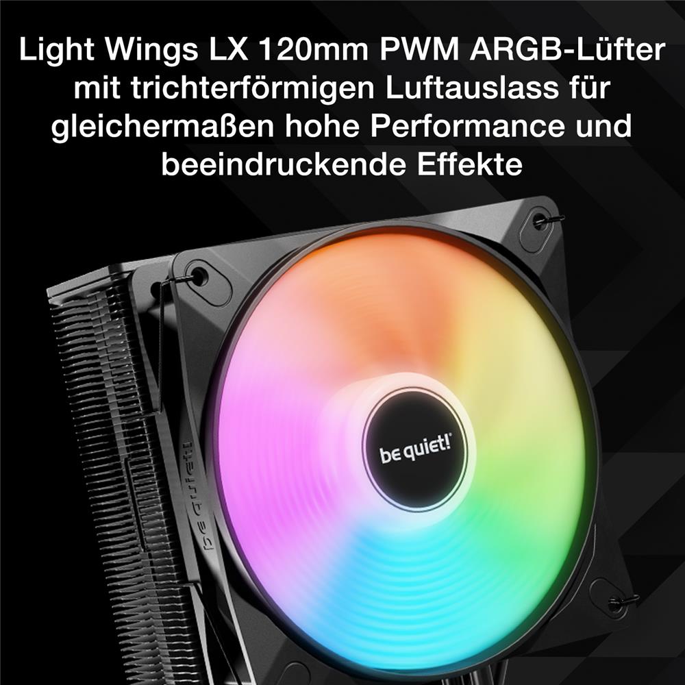 be quiet! Pure Rock 3 LX Luftkühler sehr hohe Kühlleistung 4 Hochleistungs-Heatpipes mit HDT-Technologie