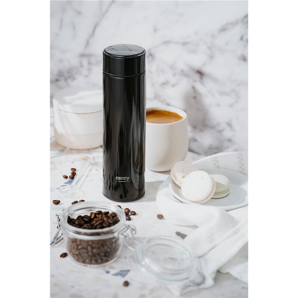 Camry CR 4507bk Thermoskanne mit LED-Temperaturanzeige – 473 ml, schwarz