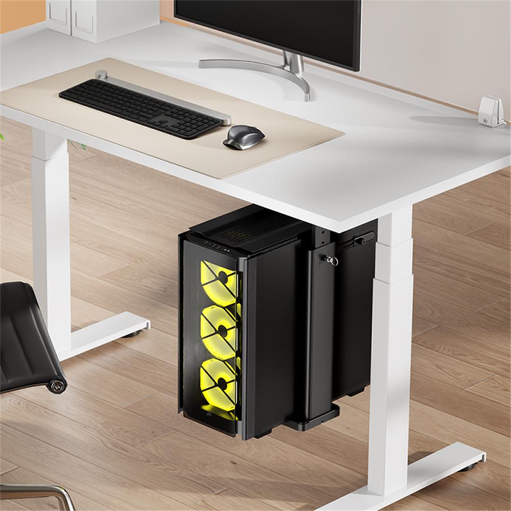 LogiLink PC-Tower-Halterung bis 20 kg, einstellbar, Untertisch-/Wandmontage, Schwarz