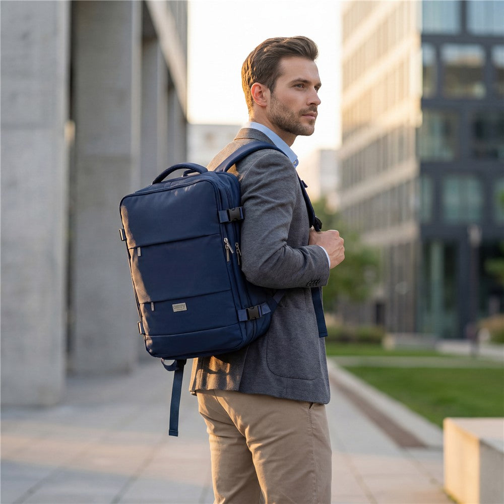 Camry CR 6880nb Reiserucksack 24 Liter, Handgepäck-Rucksack mit Laptopfach bis 17 Zoll, Nassfach, Schuhfach, RFID-Schutz und USB-Anschluss