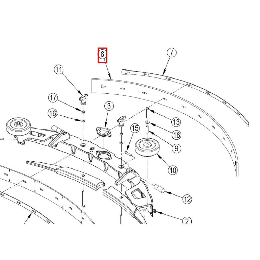 Nilfisk Original 56116493 Klingenabstreifer Red Gum RRj Ersatzteil