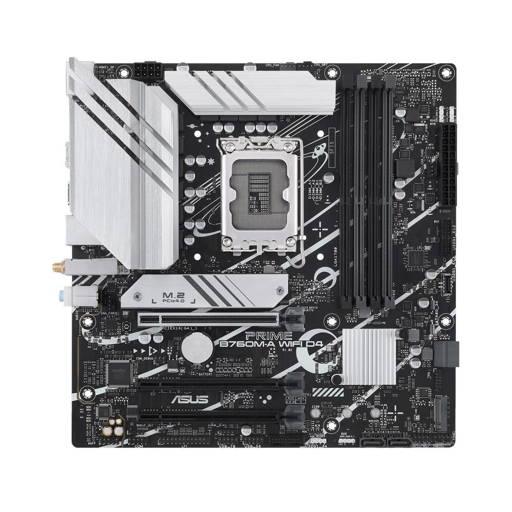 ASUS PRIME B760M-A WIFI D4 Gaming Mainboard Sockel Intel LGA 1700 mATX DDR4 PCIe 4.0 M.2 WiFi 6