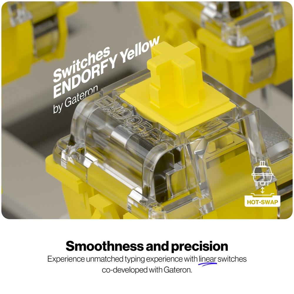 ENDORFY EY5C014 - Celeris 1800 CZ, kabellose Tastatur mit 1800 Layout, QWERTY, BT, Grau