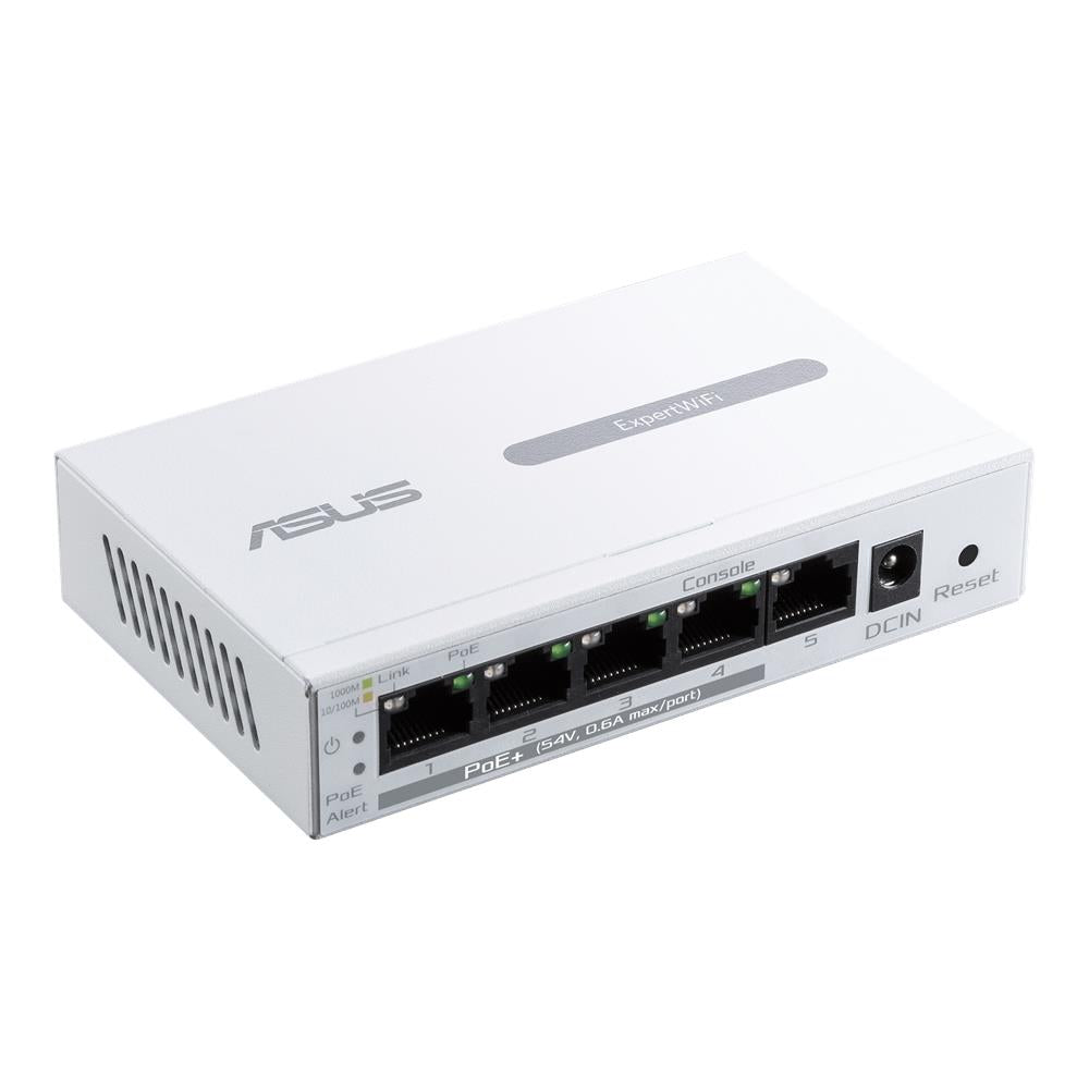 ASUS ExpertWiFi EBP15 5‑Port GbE Smart Managed PoE+ Switch mit 4 PoE‑Ports und 60 W