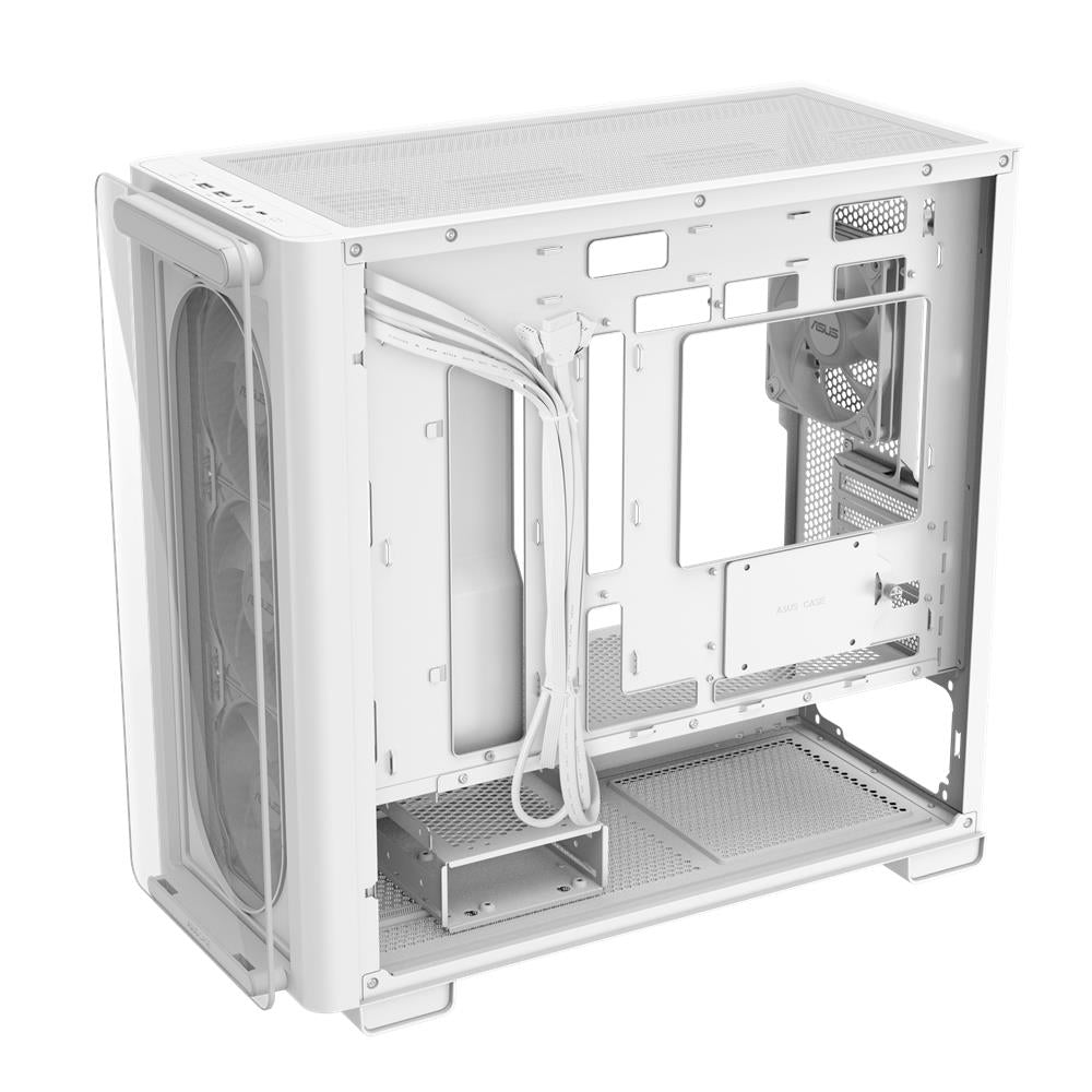 ASUS A23 PLUS TG ARGB White microATX PC Gehäuse mit 4 ARGB Lüftern und Glasfront