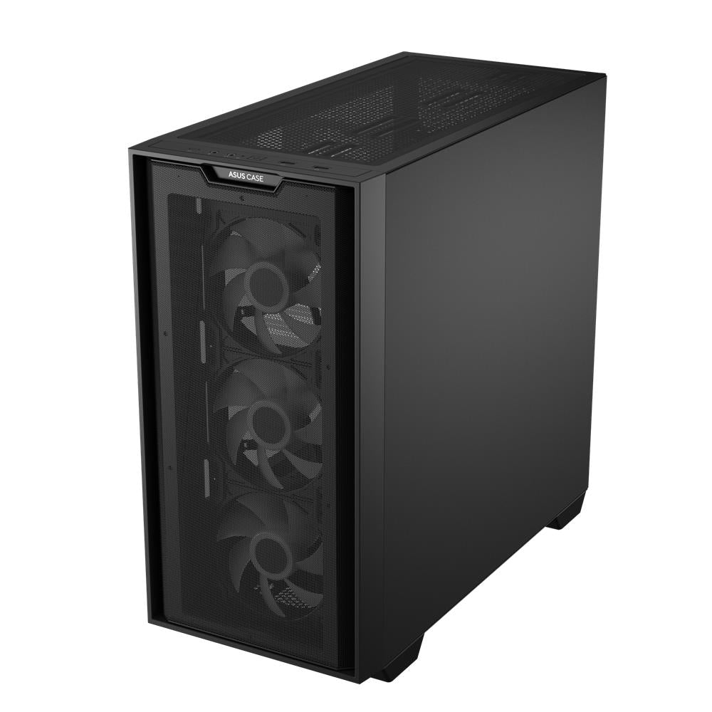 ASUS A21 PLUS TG ARGB Black microATX PC Gehäuse mit Mesh Front und 4 ARGB Lüftern