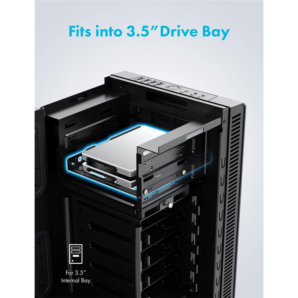 GRAUGEAR Konverter 2x 2,5 Zoll HDD SSD auf 3,5 Zoll Schacht