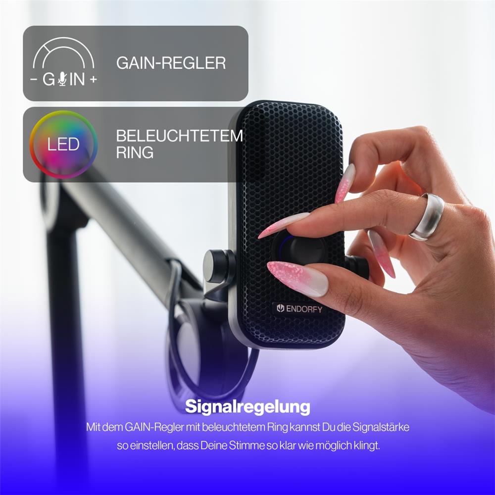 ENDORFY Solum Voice Gaming USB Mikrofon mit Boom Arm und RGB