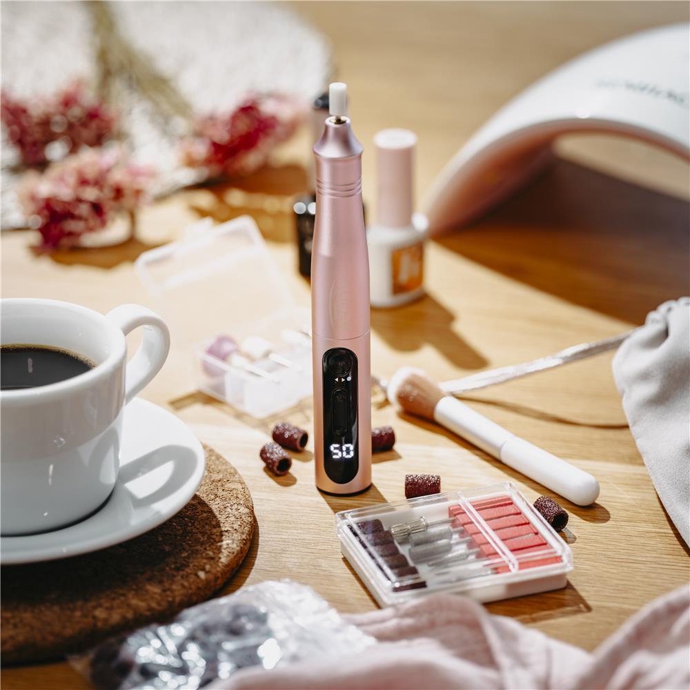 Adler AD 2181 Elektrischer Nagelfräser Set für Maniküre und Pediküre, Nagelfeile Rosa