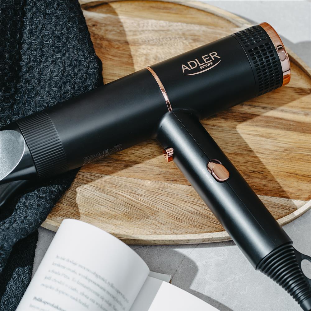 Adler AD 2278 Haartrockner 1400 W mit Ionisierungs Technologie Schwarz