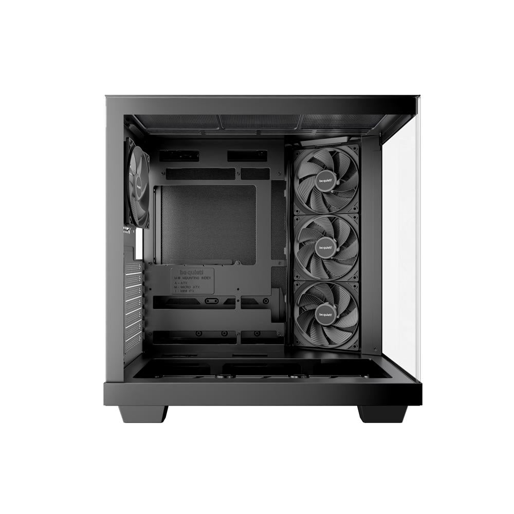 be quiet! Light Base 500 Black PC-Gehäuse vollständig verglaste Front und Seitenfenster Show Case
