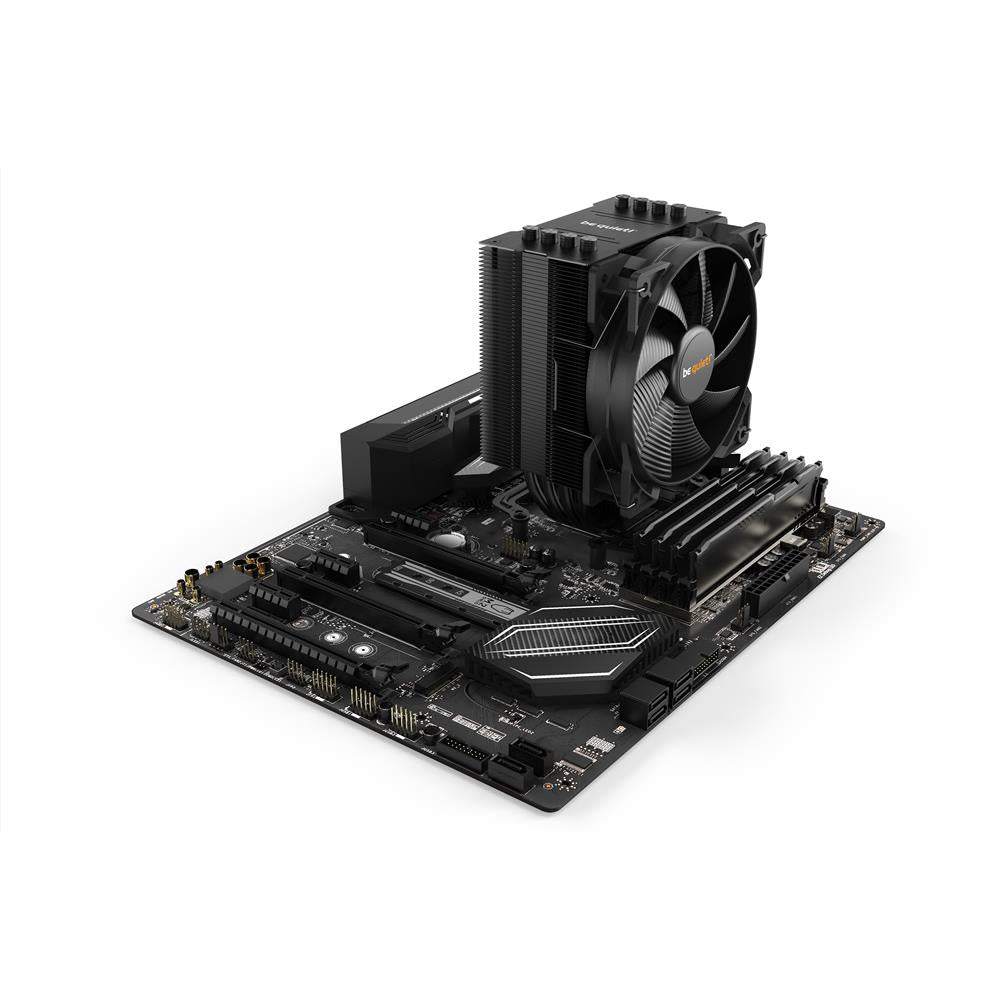 be quiet! Pure Rock 2 BLACK Luftkühler CPU-Kühler 150W TDP Kühlleistung 6mm-Heatpipes