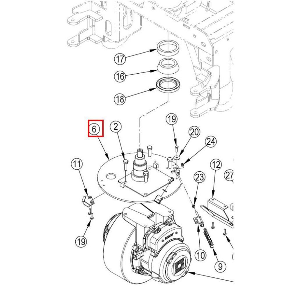 Nilfisk Original 56116305 Spindel-Plattenschweißung Ersatzteil