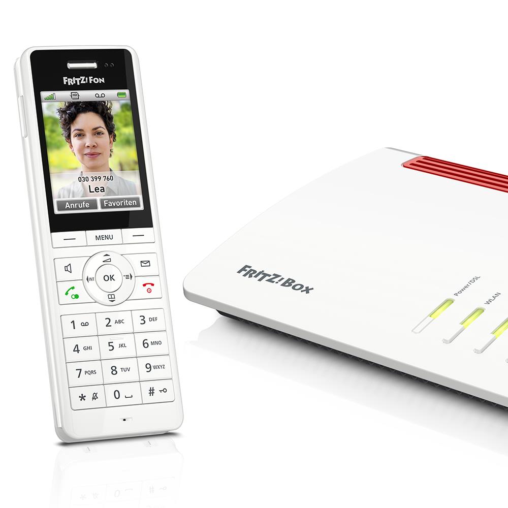 FRITZ!Fon X6 – Weißes Premium-DECT-Telefon mit großem Display & Top-Akustik