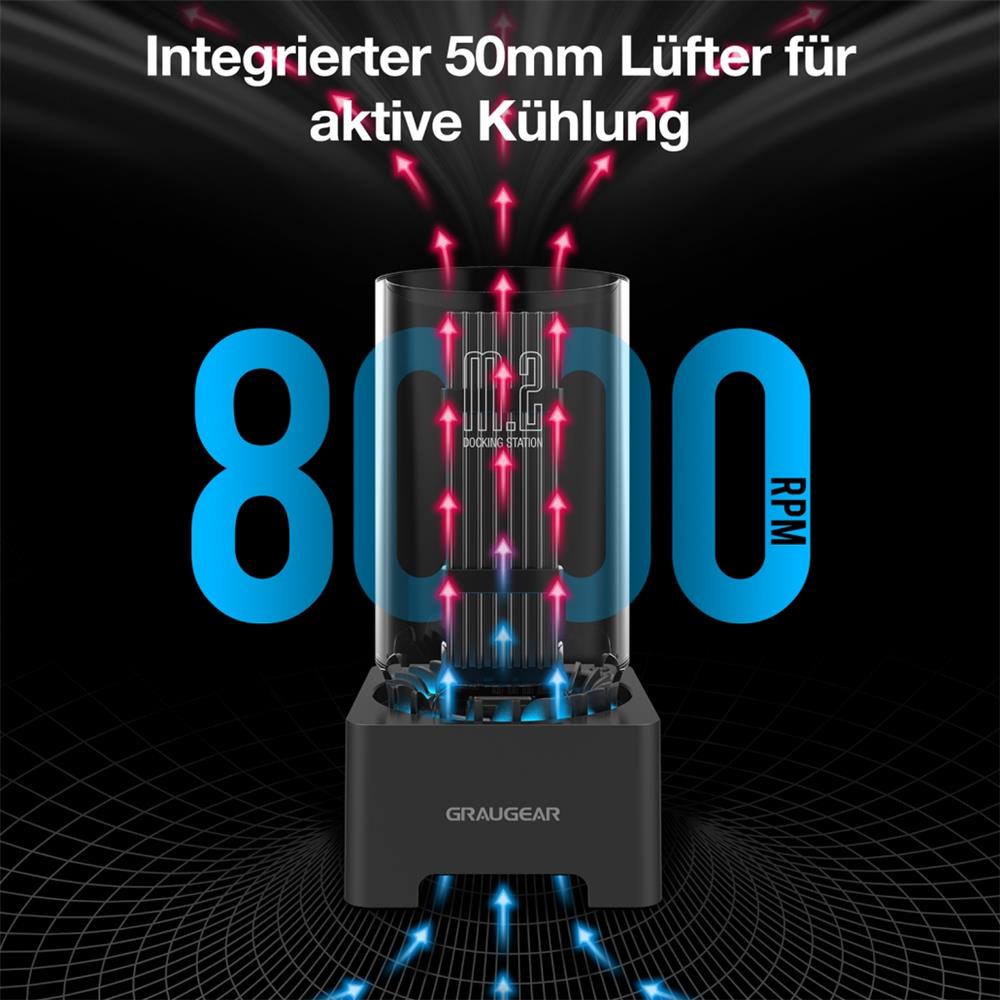 GRAUGEAR USB C Dockingstation für M.2 NVMe NGFF SSD USB 3.2 10 Gbit/s