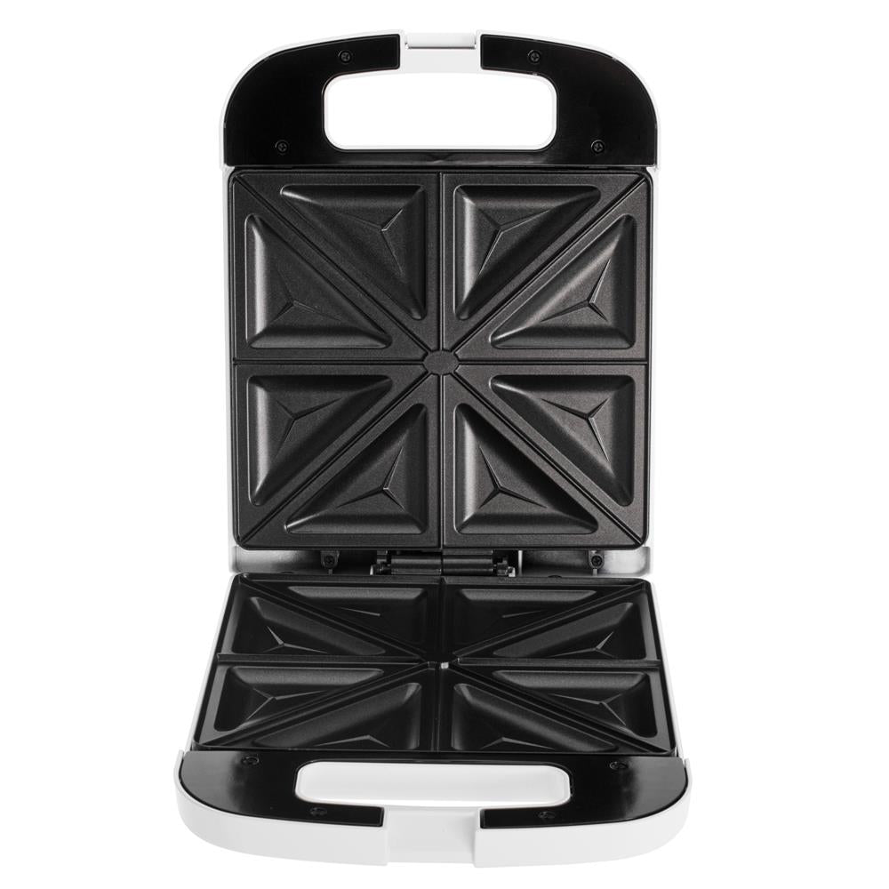 Adler AD 3055 Sandwichmaker für 4 Sandwiches mit Antihaftbeschichtung Weiß