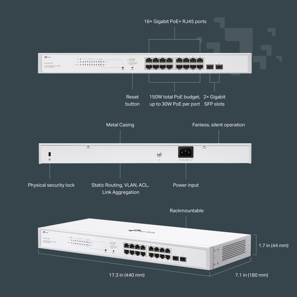 TP-Link Festa FS318GP 18 Port Gigabit PoE Plus Switch 150W SFP Cloud Managed