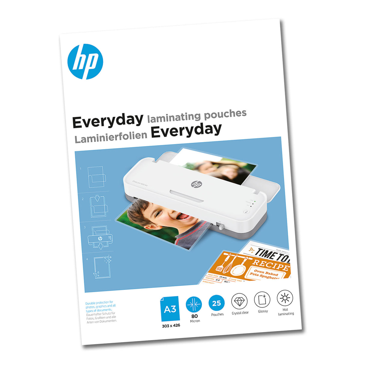 HP Everyday Laminierfolien DIN A3, 80 Micron, 25 Stück