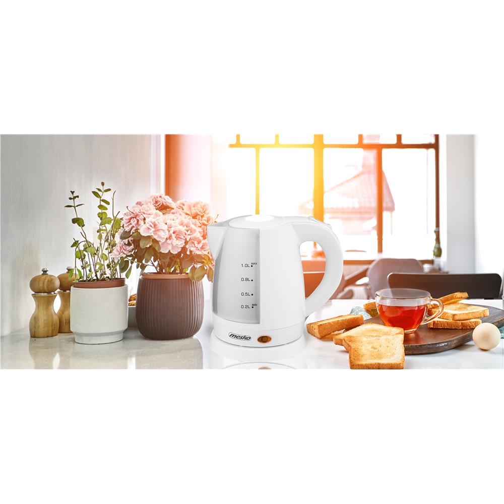Mesko MS 1276 Mini Wasserkocher 1 Liter kabellos Weiß