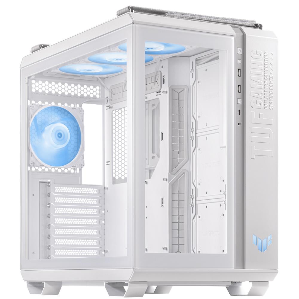 ASUS TUF Gaming GT502 PLUS TG White modulares Zweikammer PC Gehäuse