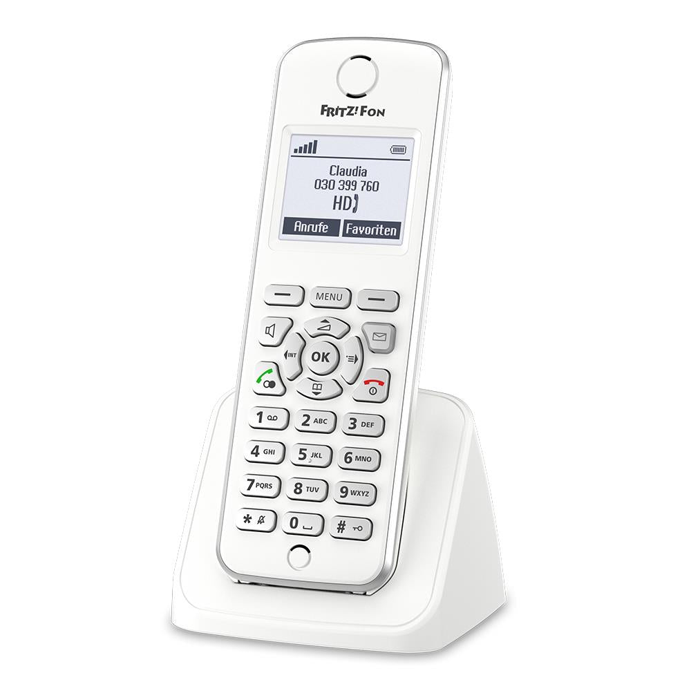 FRITZ!Fon M2 – Weißes DECT-Telefon mit HD-Telefonie & Smart-Home-Funktionen