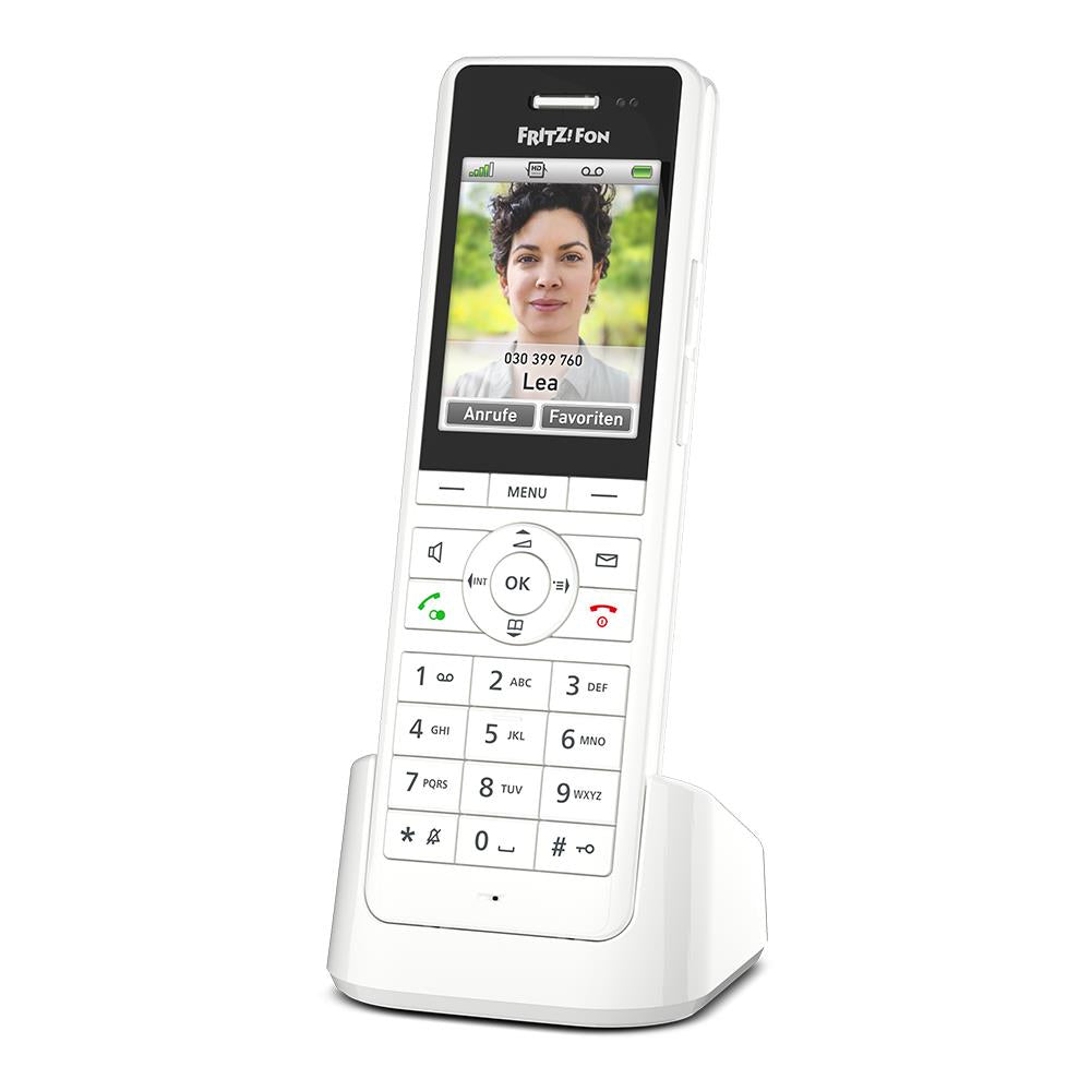 FRITZ!Fon X6 – Weißes Premium-DECT-Telefon mit großem Display & Top-Akustik