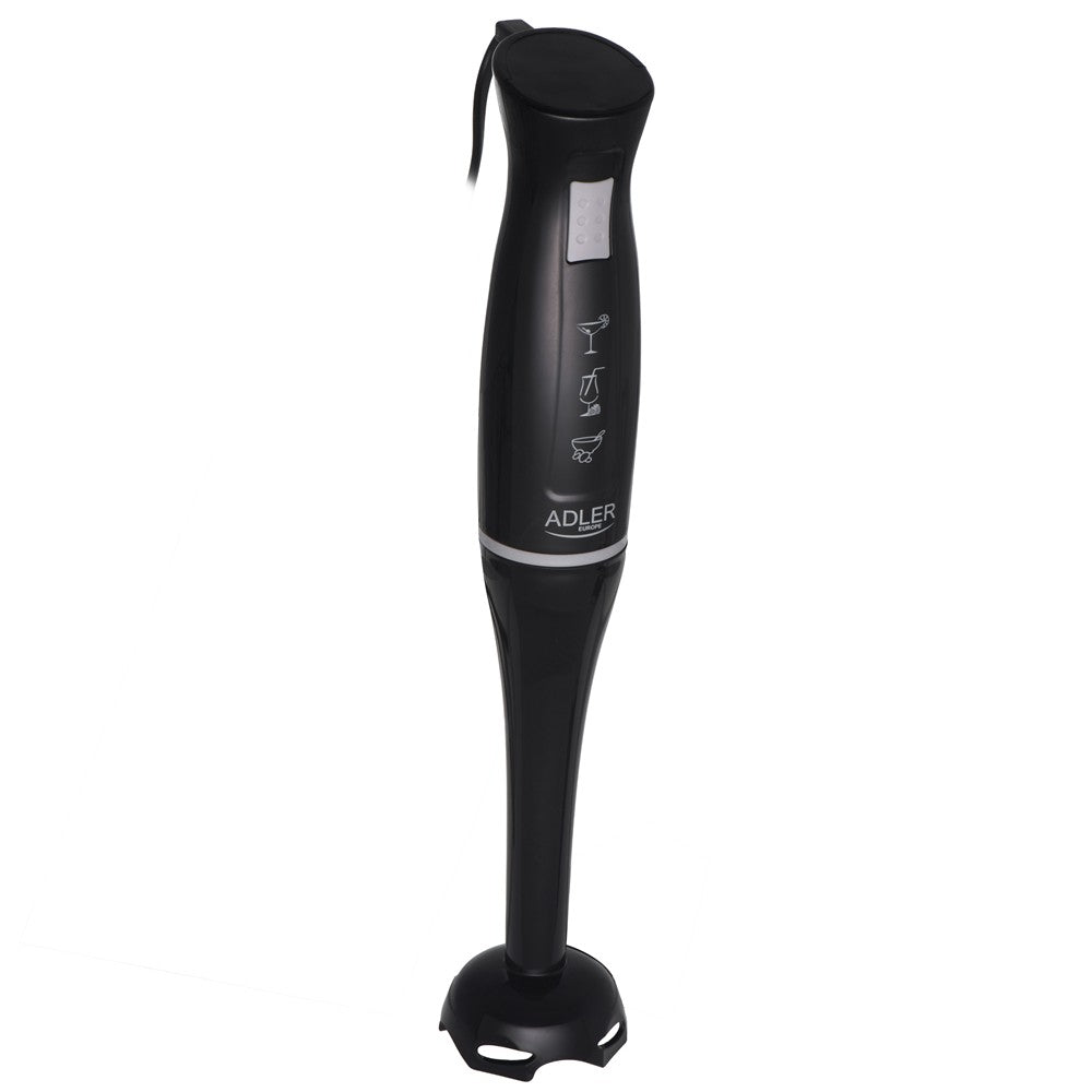 Adler AD 4622 Stabmixer, Pürierstab mit Edelstahlklingen, abnehmbarem Pürieraufsatz, ergonomischem Griff, 300 W, für Suppen, Saucen und Smoothies, Schwarz