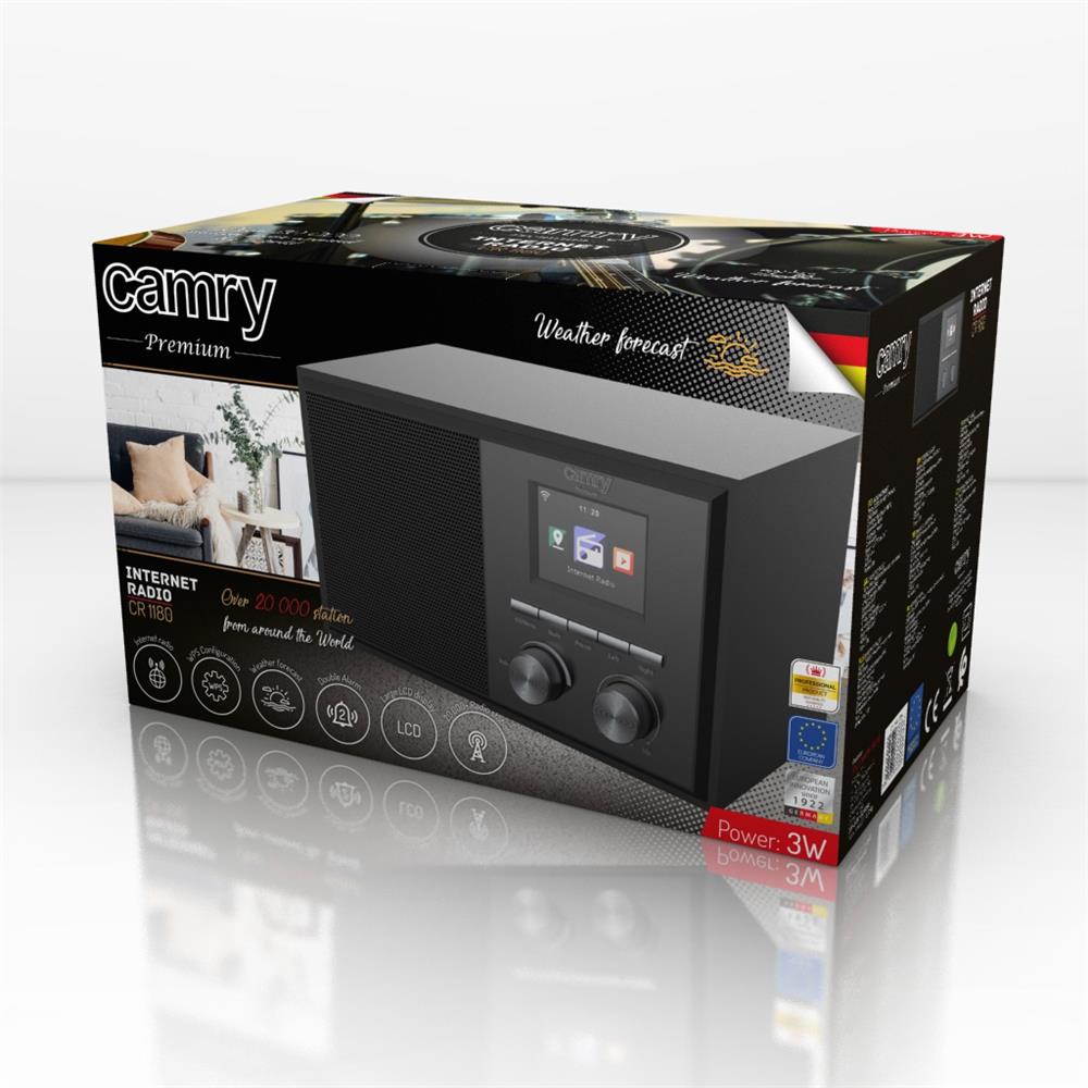 Camry CR1180 DAB Internetradio Digitalradio Küchenradio Wi-Fi AUX Wettervorhersage Alarm Farbdisplay