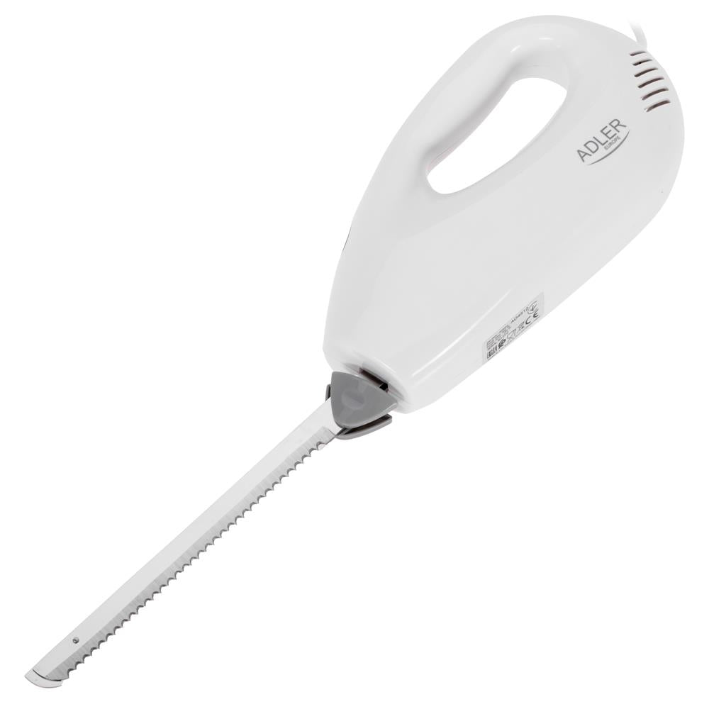 Adler AD 4512 Elektromesser elektrisches Küchenmesser aus Edelstahl Weiß