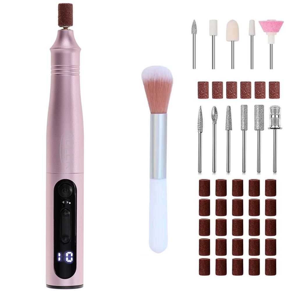 Adler AD 2181 Elektrischer Nagelfräser Set für Maniküre und Pediküre, Nagelfeile Rosa