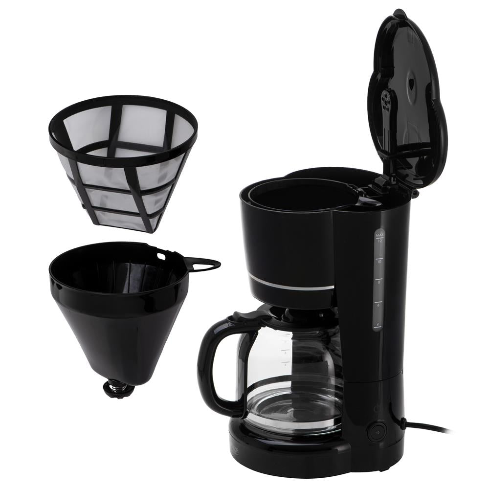 Adler AD 4383 Filterkaffeemaschine 1,5 L Schwarz mit Warmhaltefunktion und Nylonfilter