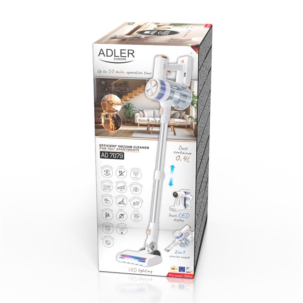 Adler AD 7079 Kabelloser Staubsauger leise für Wohnungen bis 70 qm