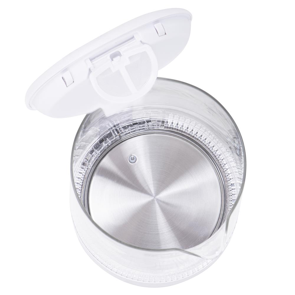 Mesko MS 1301W Glas Wasserkocher 1,7 L mit Temperaturwahl LED Weiß