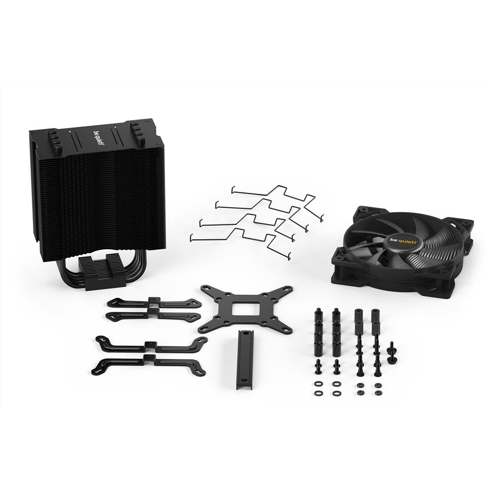 be quiet! Pure Rock 2 BLACK Luftkühler CPU-Kühler 150W TDP Kühlleistung 6mm-Heatpipes